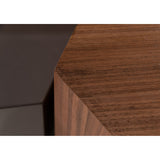 Benzara Contemporary Style Hexagonal Wooden End Table, Small, Brown BM223417 Brown Solid Wood BM223417