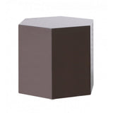 Benzara Contemporary High Gloss Hexagonal Wooden End Table, Medium, Gray BM223418 Gray Solid Wood BM223418