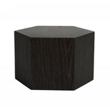 Benzara Contemporary Style Hexagonal Wooden End Table, Small, Dark Gray BM223421 Gray Solid Wood BM223421