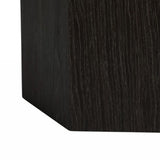 Benzara Contemporary Style Hexagonal Wooden End Table, Small, Dark Gray BM223421 Gray Solid Wood BM223421