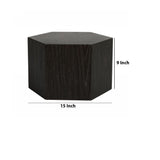 Benzara Contemporary Style Hexagonal Wooden End Table, Small, Dark Gray BM223421 Gray Solid Wood BM223421