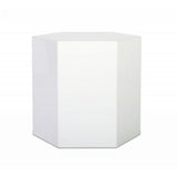 Benzara Contemporary High Gloss Hexagonal Wooden End Table, Medium, White BM223422 White Solid Wood BM223422