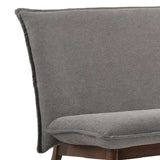 Benzara Fabric Upholstered Loveseat with Wooden Frame and Welt Trims,Gray and Brown BM223441 Gray and Brown Solid Wood and Fabric BM223441