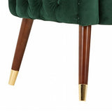 Benzara Button Tufted Fabric accent Chair with Nailhead Trim Details, Green BM223454 Green Solid Wood and Fabric BM223454