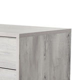 Benzara Contemporary 2 Drawer Nightstand with Angled Metal Legs, Gray BM223460 Gray Solid Wood and Metal BM223460