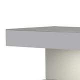 Benzara Contemporary Squared C Shaped Wooden Nightstand with LED Light, Gray BM223472 Gray Solid Wood and MDF BM223472