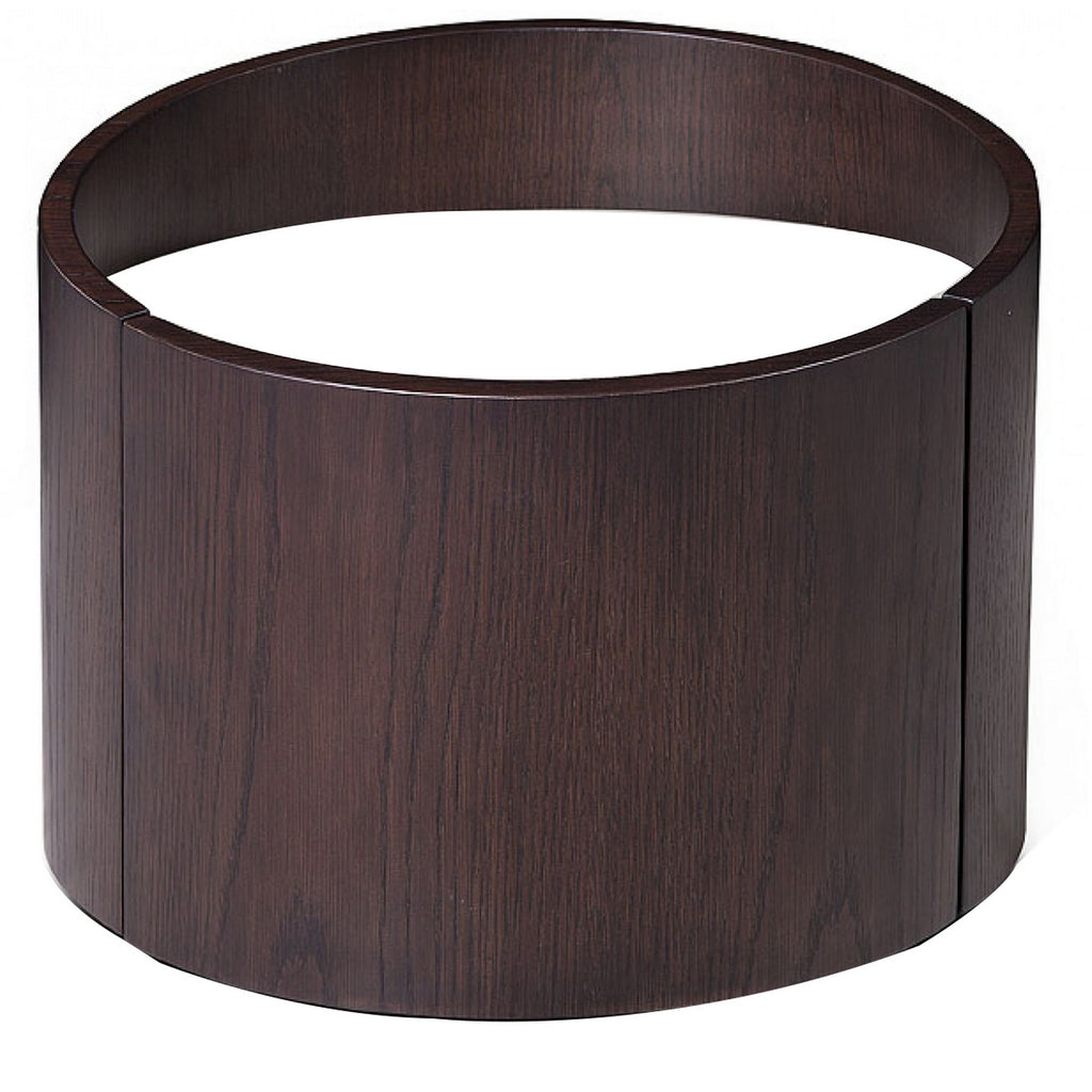 Benzara Cylindrical Shaped Nightstand with Hidden Drawer Storage, Brown BM223477 Brown Solid Wood and Veneer BM223477