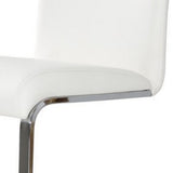 Benzara Contemporary Leatherette Dining Chair with Sled Metal Base, Set of 2, White BM223480 White Solid Wood, Leatherette, Metal BM223480