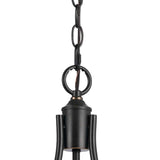 Benzara 3 Bulb Chandelier with Glass Shade and Metal Frame, Black and White BM223592 Black and White Metal and Glass BM223592