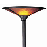 Benzara 3 Way Metal Body Torchiere Lamp with Conical Mica Shade, Bronze BM223595 Bronze Metal and Mica BM223595