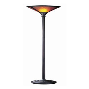 Benzara 3 Way Metal Body Torchiere Lamp with Conical Mica Shade, Bronze BM223595 Bronze Metal and Mica BM223595