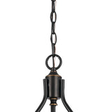 Benzara 3 Bulb Pendant with Glass Shade and Metal Frame, Black and White BM223638 Black and White Metal and Glass BM223638