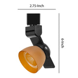 Benzara 12W Integrated LED Track Fixture with Polycarbonate Head, Black and Orange BM223653 Black, Orange Metal, Polycarbonate BM223653