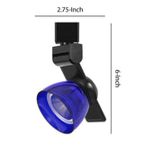 Benzara 12W Integrated LED Track Fixture with Polycarbonate Head, Black and Blue BM223654 Black, Blue Metal, Polycarbonate BM223654