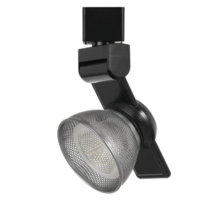 Benzara 12W Integrated LED Metal Track Fixture with Mesh Head, Black and Silver BM223662 Black, Silver Metal BM223662