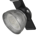 Benzara 12W Integrated LED Metal Track Fixture with Mesh Head, Black and Silver BM223662 Black, Silver Metal BM223662