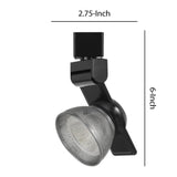 Benzara 12W Integrated LED Metal Track Fixture with Mesh Head, Black and Silver BM223662 Black, Silver Metal BM223662