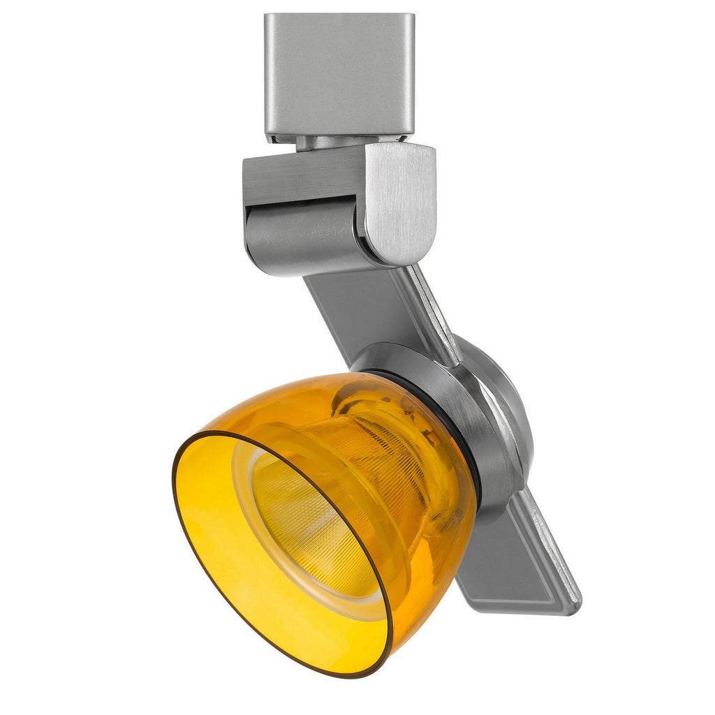 Benzara 12W Integrated LED Track Fixture with Polycarbonate Head, Silver and Yellow BM223668 Silver, Yellow Metal, Polycarbonate BM223668