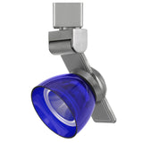 12W Integrated LED Track Fixture with Polycarbonate Head, Silver and Blue