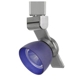 12W Integrated Metal and Polycarbonate LED Track Fixture, Silver and Blue