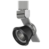 12W Integrated Metal and Polycarbonate LED Track Fixture, Silver and Black