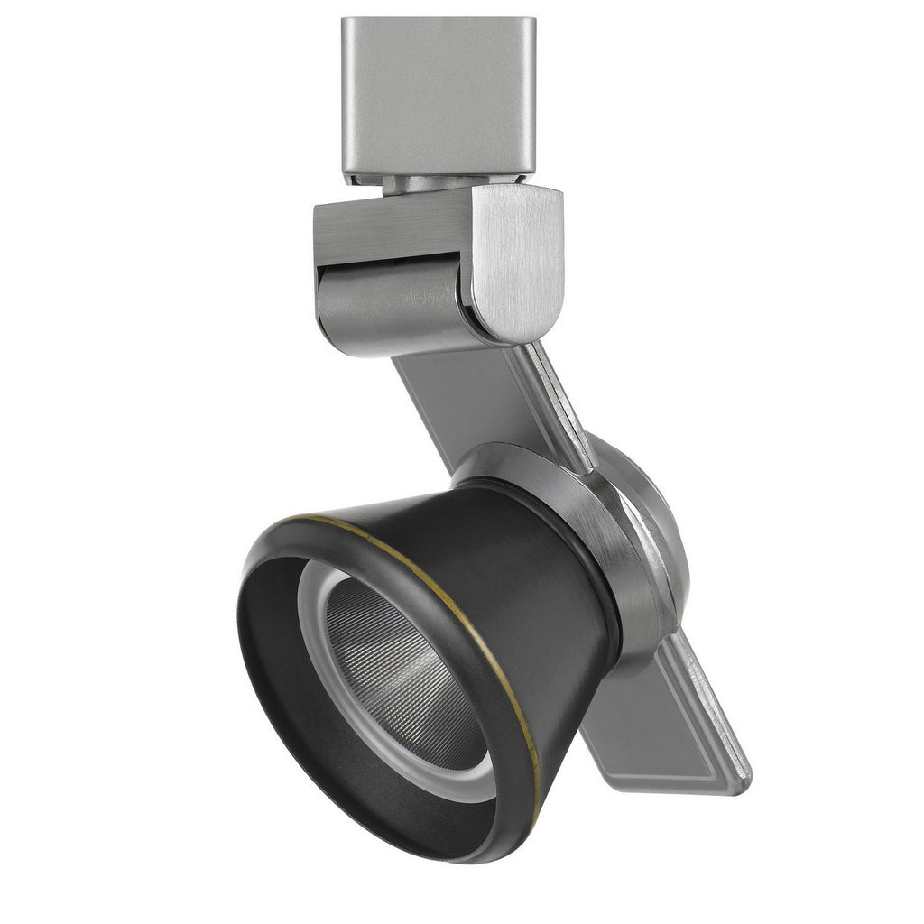 Benzara 12W Integrated LED Metal Track Fixture with Cone Head, Silver and Black BM223678 Silver, Black Metal BM223678