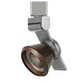 Benzara 12W Integrated LED Metal Track Fixture with Cone Head, Silver and Bronze BM223679 Silver, Bronze Metal BM223679