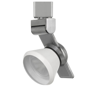 Benzara 12W Integrated LED Metal Track Fixture with Cone Head, Silver and White BM223680 Silver, White Metal BM223680
