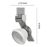 Benzara 12W Integrated LED Metal Track Fixture with Cone Head, Silver and White BM223680 Silver, White Metal BM223680