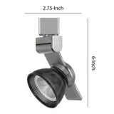 Benzara 12W Integrated LED Metal Track Fixture with Mesh Head, Silver and Black BM223681 Silver, Black Metal BM223681