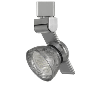 Benzara 12W Integrated LED Metal Track Fixture with Mesh Head, Silver BM223682 Silver Metal BM223682