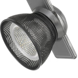 Benzara 12W Integrated Dimmable LED Track Fixture with Mesh Head, Silver and Black BM223683 Silver, Black Metal BM223683