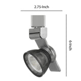 Benzara 12W Integrated Dimmable LED Track Fixture with Mesh Head, Silver and Black BM223683 Silver, Black Metal BM223683