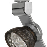 Benzara 12W Integrated LED Metal Track Fixture with Mesh Head, Silver and Bronze BM223684 Silver, Bronze Metal BM223684