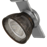 Benzara 12W Integrated LED Metal Track Fixture with Mesh Head, Silver and Bronze BM223684 Silver, Bronze Metal BM223684