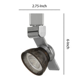 Benzara 12W Integrated LED Metal Track Fixture with Mesh Head, Silver and Bronze BM223684 Silver, Bronze Metal BM223684