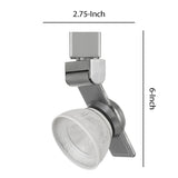 Benzara 12W Integrated LED Metal Track Fixture with Mesh Head, Silver and White BM223685 Silver, White Metal BM223685