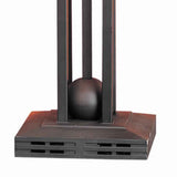 Benzara Ball Inlay Metal Body Table Lamp with Square Mica Shade, Bronze BM223694 Bronze Metal and Mica BM223694