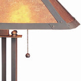 Benzara Ball Inlay Metal Body Table Lamp with Square Mica Shade, Bronze BM223694 Bronze Metal and Mica BM223694