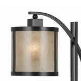 Benzara 60 Watt Table Lamp with Metal Body and Mica Drum Shade, Black BM223695 Black Metal and Mica BM223695