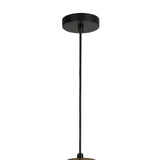 Benzara Round Glass Shade Pendant Lighting with Canopy and Hardwired Switch, Brown BM224633 Brown Metal, Glass BM224633