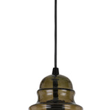 Benzara Round Glass Shade Pendant Lighting with Canopy and Hardwired Switch, Gray BM224634 Gray Metal, Glass BM224634