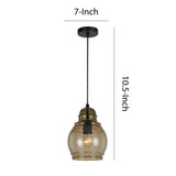 Benzara Round Glass Shade Pendant Lighting with Canopy and Hardwired Switch, Gray BM224634 Gray Metal, Glass BM224634