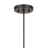 Benzara Caged Cylinder Design Metal Pendant Fixture with Canopy, Black and Brown BM224637 Black and Brown Metal BM224637