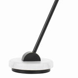 Benzara 60 Watt Metal Frame Desk Lamp with Adjustable Head, Black and White BM224679 Black and White Metal and Marble BM224679