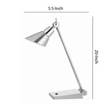 Benzara Adjustable Metal LED Desk Lamp with Rocker Switch, Chrome BM224682 Chrome Metal BM224682