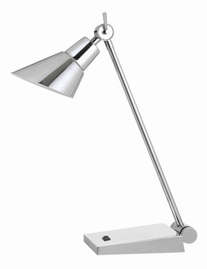 Benzara Adjustable Metal LED Desk Lamp with Rocker Switch, Chrome BM224682 Chrome Metal BM224682