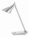 Adjustable Metal LED Desk Lamp with Rocker Switch, Chrome