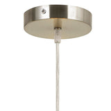 Benzara 60W x 3 Drum Shade Pendant Fixture, Beige and Silver BM224706 Beige, silver Metal, Fabric BM224706