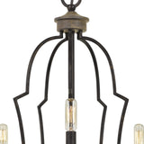 Benzara Sculpted Metal Frame Chandelier with Candelabra Base Sockets, Black BM224726 Black Metal BM224726